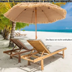 Ø205cm Hawaii Sonnenschirm Stroh Strandschirm Gartenschirm Strohschirm Terrassenschirm