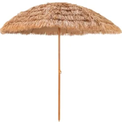 Ø205cm Hawaii Sonnenschirm Stroh Strandschirm Gartenschirm Strohschirm Terrassenschirm