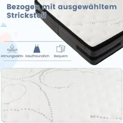 32 cm Höhe Memory Schaum Matratze mit Kühlgel angereicherte Hybridmatratze 140 x 200 cm