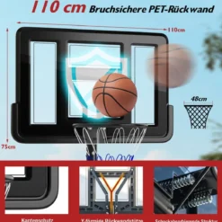170-305cm Höhenverstellbarer Basketballständer Outdoor Basketballkorb mit Ständer