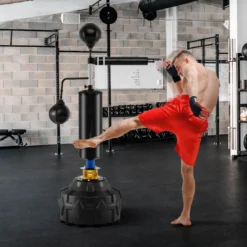 173-213 cm Höhenverstellbarer Boxsack Standboxsack 360 ° Reflexstange mit 2 Speedbällen