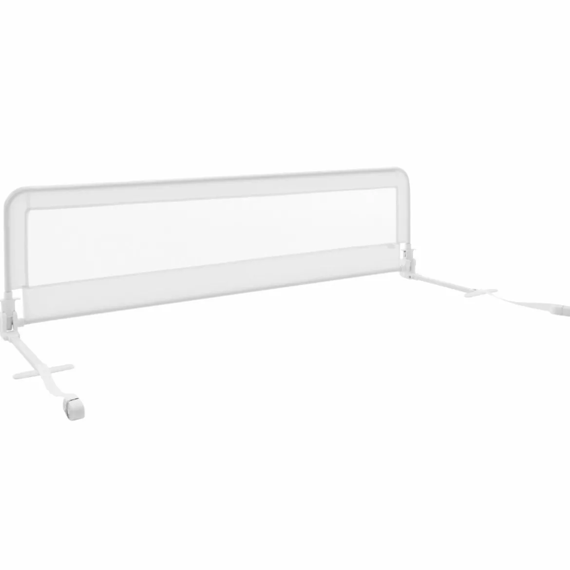 150cm Höhenverstellbares Bettschutzgitter mit Befestigungsgurt geeignet für Doppelmatratzen Weiß
