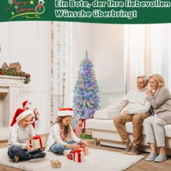 150 cm hoher Beleuchteter Künstlicher Weihnachtsbaum mit LED-Lichtern Grün