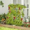 187 cm Hoher Garten-Trellis mit Netz für Gurken-Kletterpflanzen Vertikaler Pflanzenstützständer