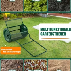 60,5 cm Hoher Kompoststreuer 39 cm Breiter Torfstreuer mit Verbessertem U-förmigen Griff