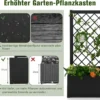 124 cm hoher Pflanzkasten aus Metall Hochbeet mit Rankgitter Outdoor-Pflanzbehälter
