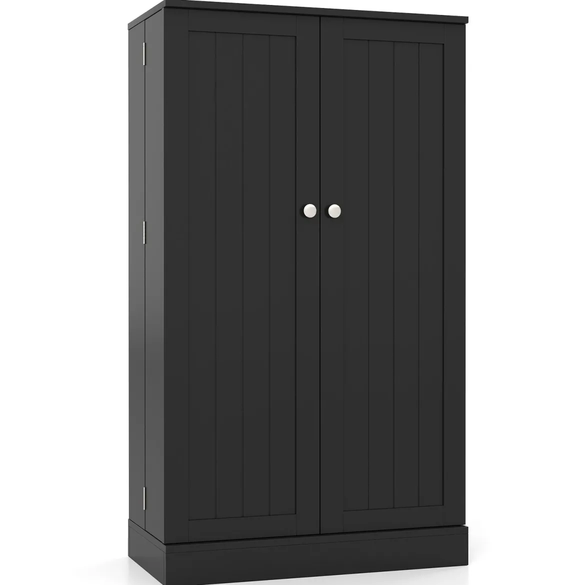 104 cm hohes Vorratsschrank Küchenschrank mit Türen & verstellbaren Regalen freistehendes Buffet-Sideboard Schwarz