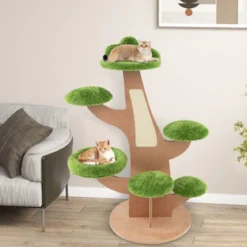 128 cm Katzenbaum mit Liegeplatz & Springplattform Kätzchen Aktivitätszentrum