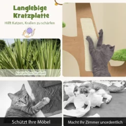 128 cm Katzenbaum mit Liegeplatz & Springplattform Kätzchen Aktivitätszentrum
