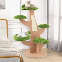 128 cm Katzenbaum mit Liegeplatz & Springplattform Kätzchen Aktivitätszentrum
