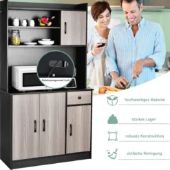 180 cm Küchenschrank mit Ladestation & Arbeitsplatte & Schublade Buffet Sideboard