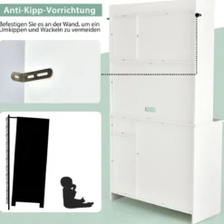 180 cm Küchenschrank mit Ladestation & Arbeitsplatte & Schublade Buffet Sideboard