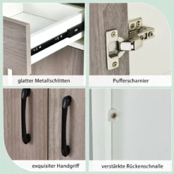 180 cm Küchenschrank mit Ladestation & Arbeitsplatte & Schublade Buffet Sideboard
