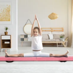 240 cm Kinder Schwebebalken klappbare Balancierbalken Gymnastikbalken mit Tragegriff Rosa