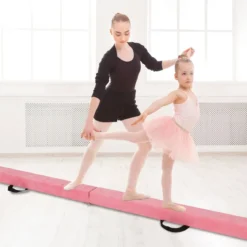 240 cm Kinder Schwebebalken klappbare Balancierbalken Gymnastikbalken mit Tragegriff Rosa