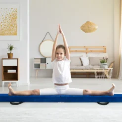 240 cm Kinder Schwebebalken klappbare Balancierbalken Gymnastikbalken mit Tragegriff Blau