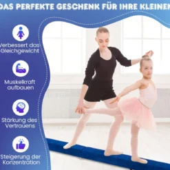 240 cm Kinder Schwebebalken klappbare Balancierbalken Gymnastikbalken mit Tragegriff Blau