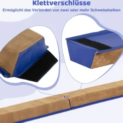 240 cm Kinder Schwebebalken mit Tragegriff & Wildlederbezug Klappbarer Balancierbalken