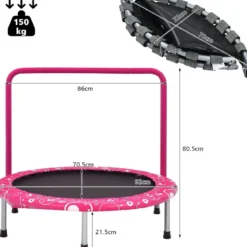 φ92 cm Kindertrampolin mit Griff Mini-Trampolin bis 150kg Belastbar Klappbares Trampolin