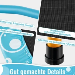 φ92 cm Kindertrampolin mit Griff Mini-Trampolin bis 150kg Belastbar Klappbares Trampolin