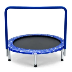φ92 cm Kindertrampolin mit Griff Mini-Trampolin bis 150kg Belastbar Klappbares Trampolin