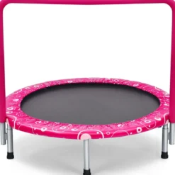 φ92 cm Kindertrampolin mit Griff Mini-Trampolin bis 150kg Belastbar Klappbares Trampolin