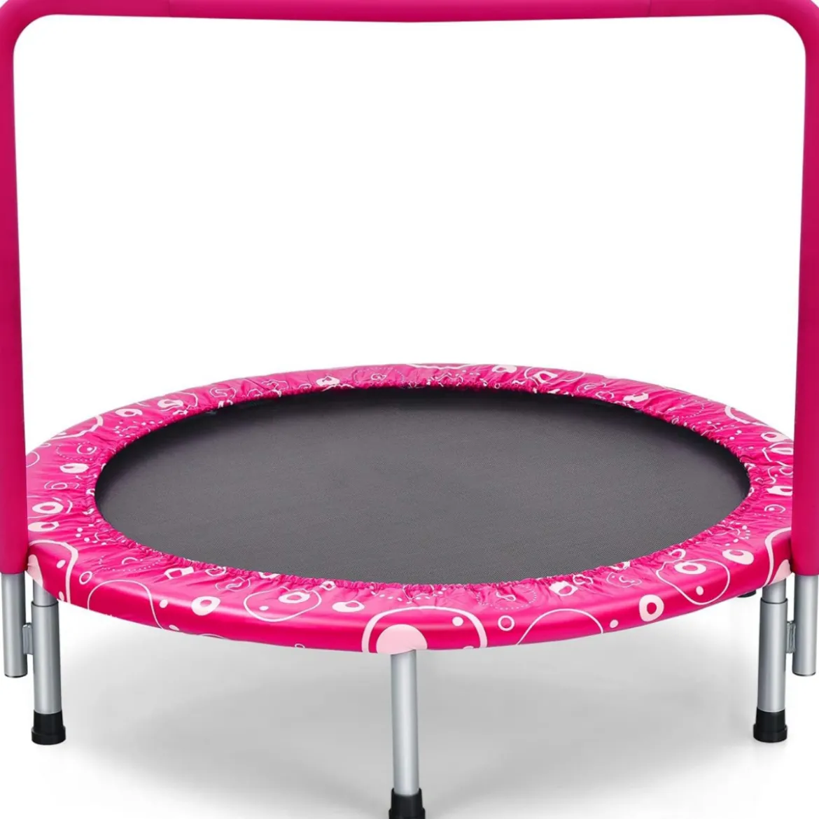 φ92 cm Kindertrampolin mit Griff Mini-Trampolin bis 150kg Belastbar Klappbares Trampolin