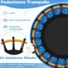 φ71cm Kinder Trampolin mit Griff & Randabdeckung Mini-Trampolin mit Astronauten-Motiv Kindertrampolin
