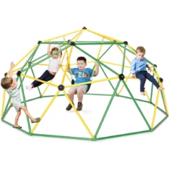 Ø 305cm Kletterkuppel mit Schaukel Klettergerüst zum Schaukeln & Klttern Grün + Gelb