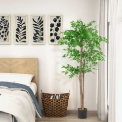 150 cm Künstliche Pflanze Bambus Kunstbaum mit Topf Kunstpflanze Bambusbaum Dekobaum