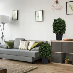60 cm künstlicher Buchsbaum aus PE-Material Kunstbaum Kunstpflanze Dekoration Grün