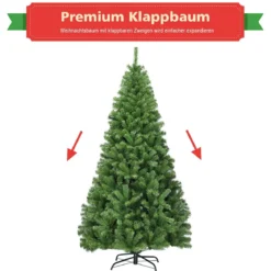 180cm Künstlicher Weihnachtsbaum Tannenbaum Christbaum mit 1.000 PVC-Tannennadeln Grün