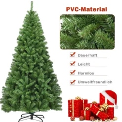 180cm Künstlicher Weihnachtsbaum Tannenbaum Christbaum mit 1.000 PVC-Tannennadeln Grün