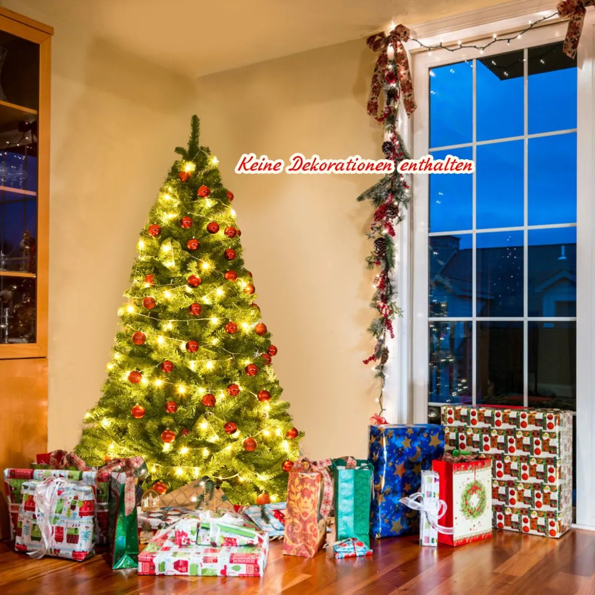 180cm Künstlicher Weihnachtsbaum Tannenbaum Christbaum mit 1.000 PVC-Tannennadeln Grün