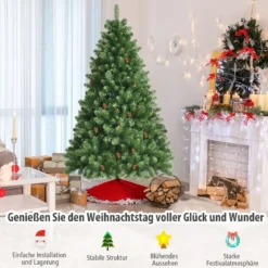 180 cm Künstlicher Weihnachtsbaum Klappbarer Tannenbaum Grün