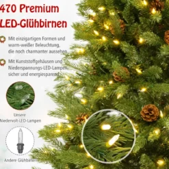 180 cm Künstlicher Weihnachtsbaum mit Beleuchtung & 3 Lichtmodi & Timer Tannenbaum