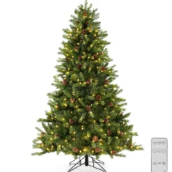 180 cm Künstlicher Weihnachtsbaum mit Beleuchtung & 3 Lichtmodi & Timer Tannenbaum