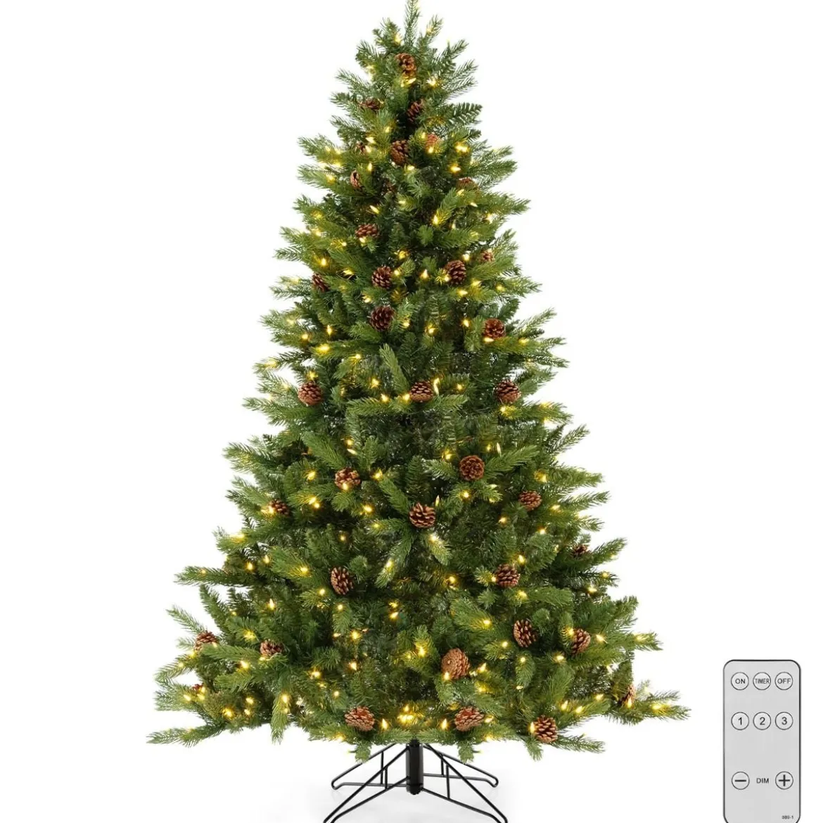 180 cm Künstlicher Weihnachtsbaum mit Beleuchtung & 3 Lichtmodi & Timer Tannenbaum