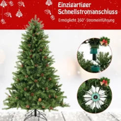 180 cm Künstlicher Weihnachtsbaum mit Beleuchtung & 3 Lichtmodi & Timer Tannenbaum