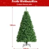 180 cm Künstlicher Weihnachtsbaum mit Glasfaseroptik Festtagsbaum mit Metallständer Grün