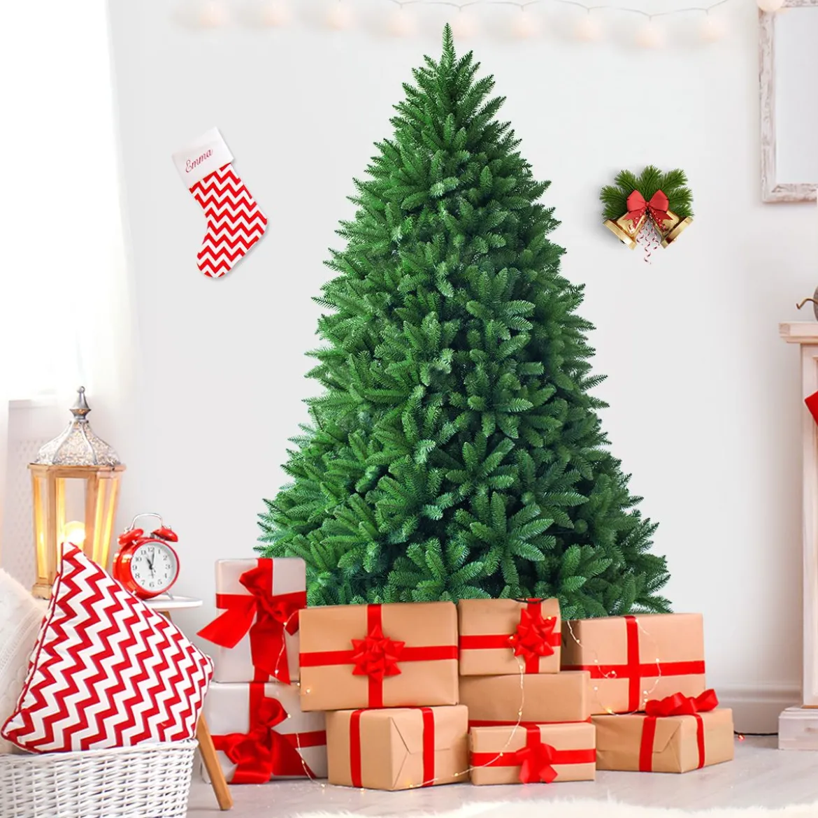 180 cm Künstlicher Weihnachtsbaum Christbaum PVC Nadeln Kunstbaum Grün