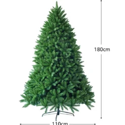 180 cm Künstlicher Weihnachtsbaum Christbaum PVC Nadeln Kunstbaum Grün