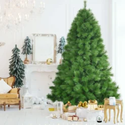 210 cm Künstlicher Weihnachtsbaum Tannenbaum mit Metallständer Weihnachten Grün
