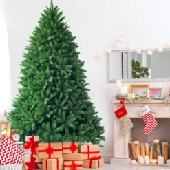 225 cm Künstlicher Weihnachtsbaum hochwertige PVC-Nadeln Christbaum Grün