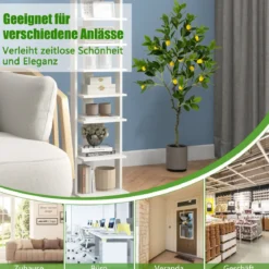 120 cm Künstlicher Zitronenbaum mit Topf & 18 Zitronen Limonenbaum Kunstpflanze Zitruspflanze