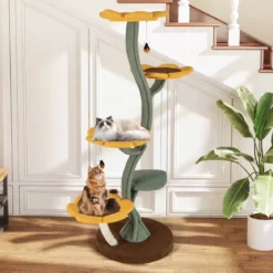 175 cm Kratzbaum mit 5 Blumenförmigen & Blattförmigen Plattformen Katzenbaum