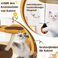 175 cm Kratzbaum mit 5 Blumenförmigen & Blattförmigen Plattformen Katzenbaum