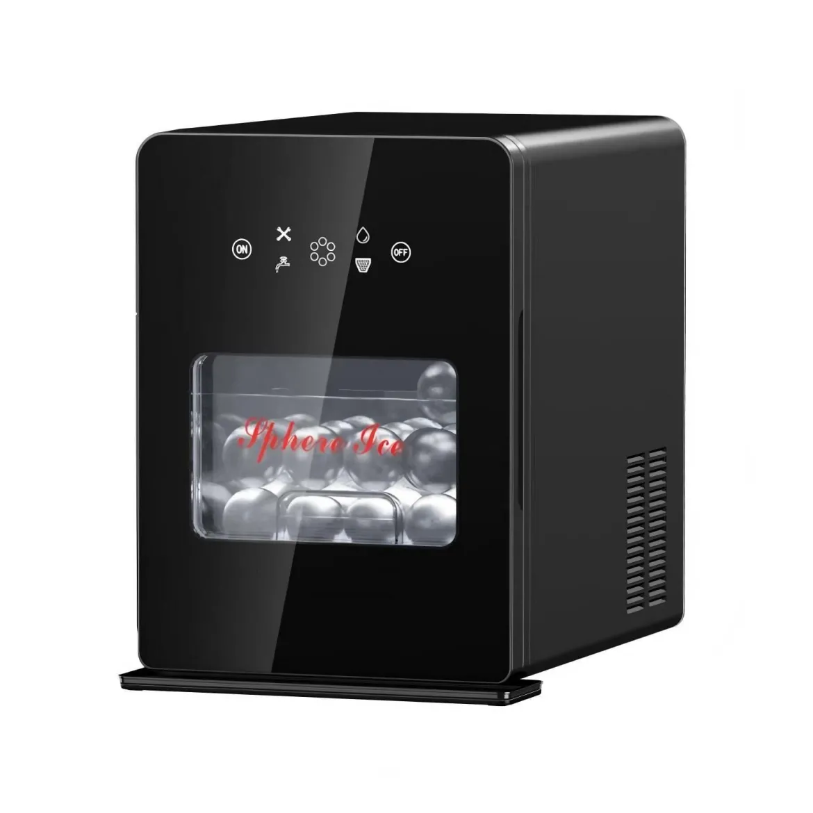 5 cm Kugel Eiswürfelmaschine 150 Stück pro Tag Eiswürfelbereiter mit 1,6L Wassertank Schwarz