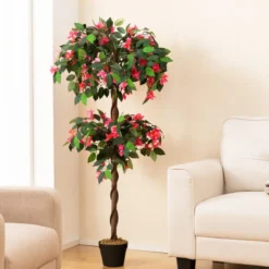 150 cm Kunstbaum im Topf mit 252 Blüten & Natürlichen Blättern & Stamm Bougainvillee