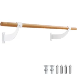 120 cm Lange Ballettstange aus Holz inkl. Wandabstand Wandmontage Tanzstange Natur